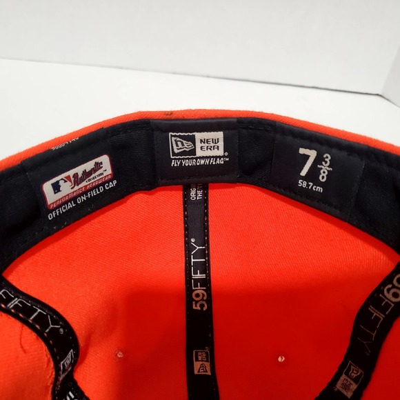 New‎ ERA 59Fifty Miami Marlins Mens Orange Size 7 3/8 Baseball Cap Fitted - Picture 10 of 13